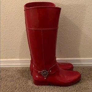 Michael Kors Red Rubber Rainboots